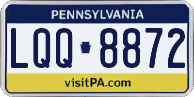 PA license plate LQQ8872