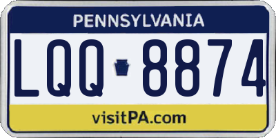 PA license plate LQQ8874