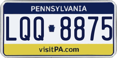 PA license plate LQQ8875