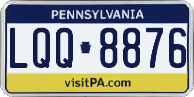 PA license plate LQQ8876