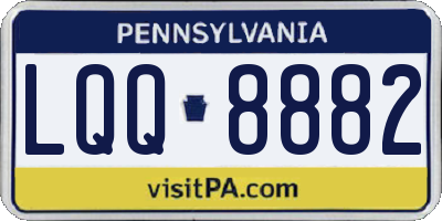 PA license plate LQQ8882