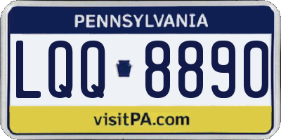 PA license plate LQQ8890