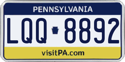PA license plate LQQ8892