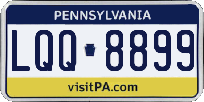 PA license plate LQQ8899