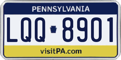 PA license plate LQQ8901