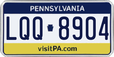 PA license plate LQQ8904