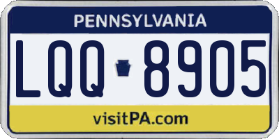 PA license plate LQQ8905