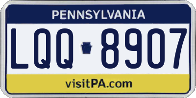 PA license plate LQQ8907