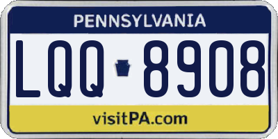 PA license plate LQQ8908