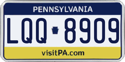 PA license plate LQQ8909