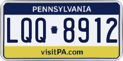 PA license plate LQQ8912