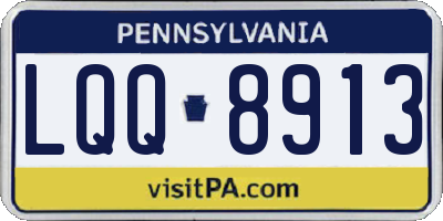 PA license plate LQQ8913