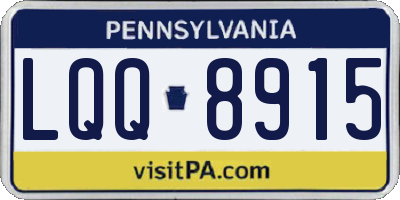 PA license plate LQQ8915