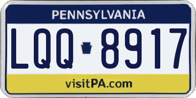 PA license plate LQQ8917