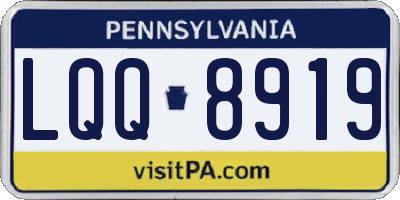 PA license plate LQQ8919
