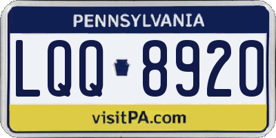 PA license plate LQQ8920