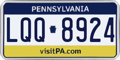 PA license plate LQQ8924