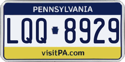 PA license plate LQQ8929