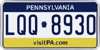 PA license plate LQQ8930