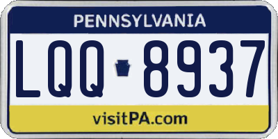 PA license plate LQQ8937