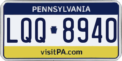 PA license plate LQQ8940