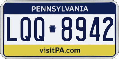 PA license plate LQQ8942