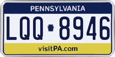 PA license plate LQQ8946