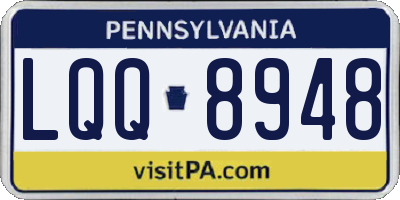 PA license plate LQQ8948