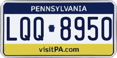 PA license plate LQQ8950