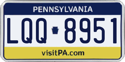 PA license plate LQQ8951