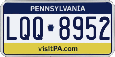 PA license plate LQQ8952