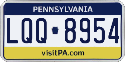 PA license plate LQQ8954