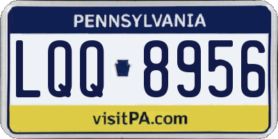 PA license plate LQQ8956