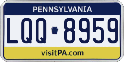PA license plate LQQ8959