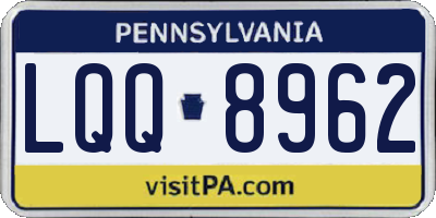 PA license plate LQQ8962