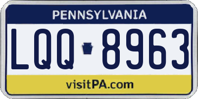 PA license plate LQQ8963