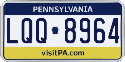 PA license plate LQQ8964