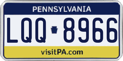 PA license plate LQQ8966