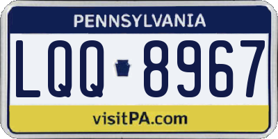 PA license plate LQQ8967