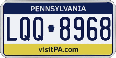 PA license plate LQQ8968