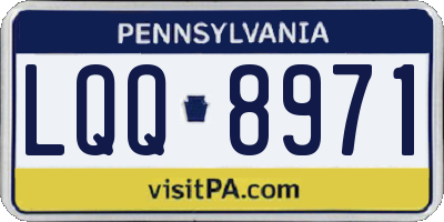 PA license plate LQQ8971