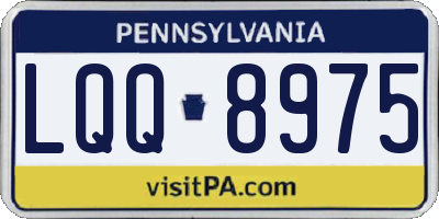 PA license plate LQQ8975