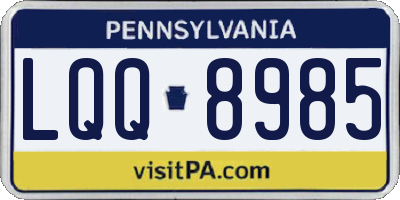 PA license plate LQQ8985