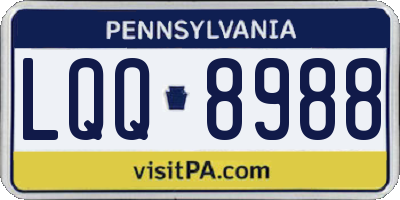 PA license plate LQQ8988
