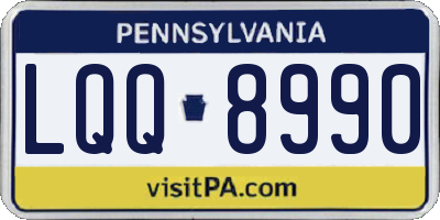 PA license plate LQQ8990