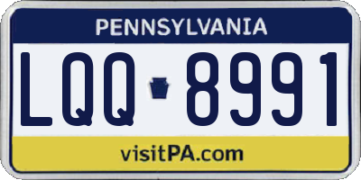 PA license plate LQQ8991