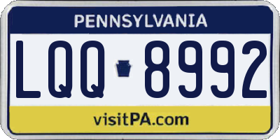PA license plate LQQ8992