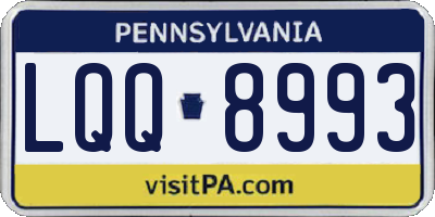 PA license plate LQQ8993