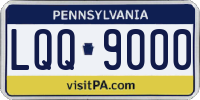 PA license plate LQQ9000
