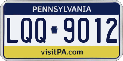 PA license plate LQQ9012